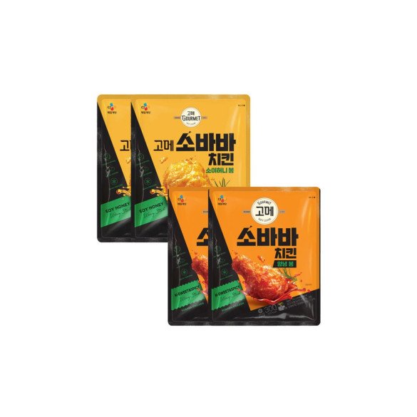 소바바치킨 양념 봉 2 + 오리지날 봉 2 